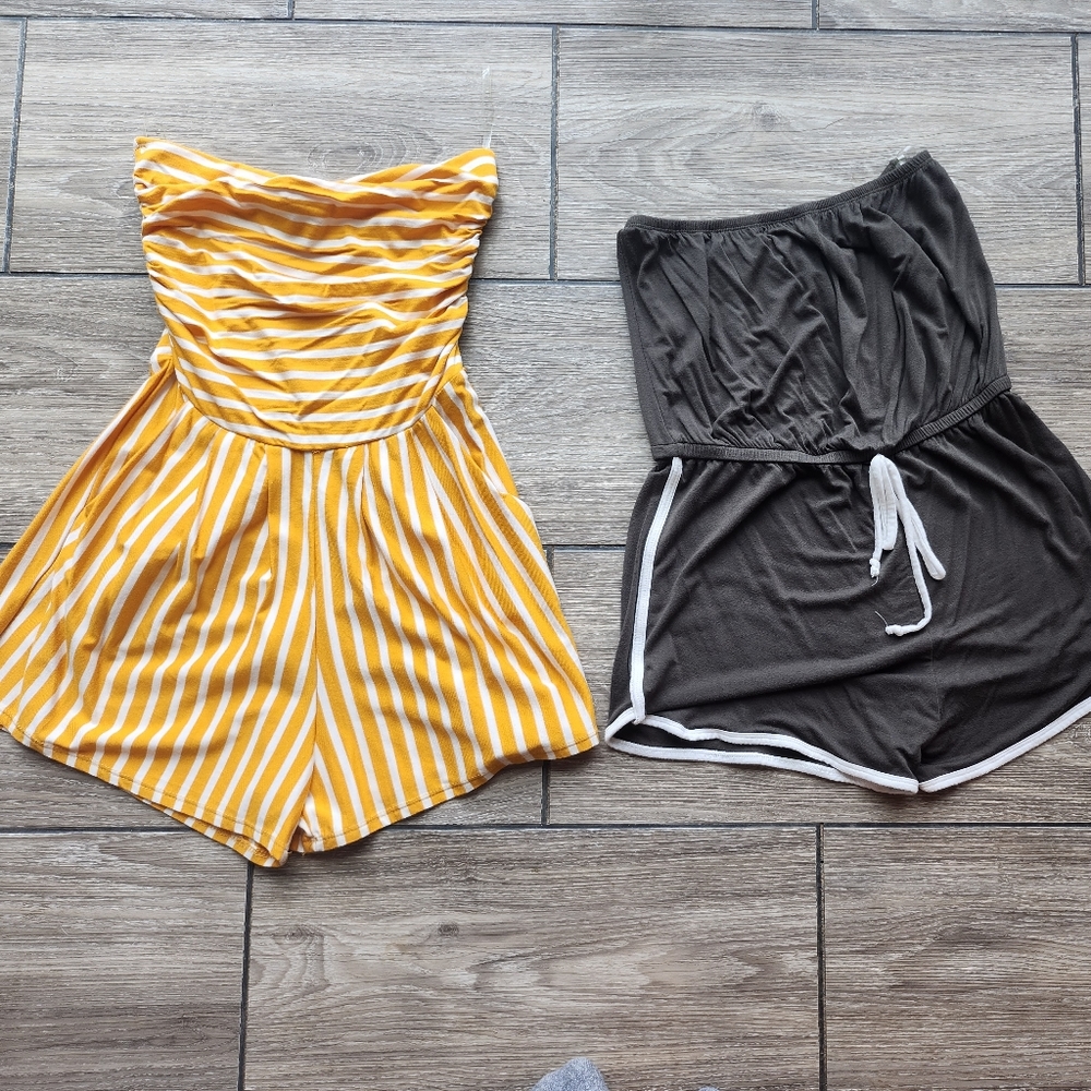 2 NWOT halter top rompers